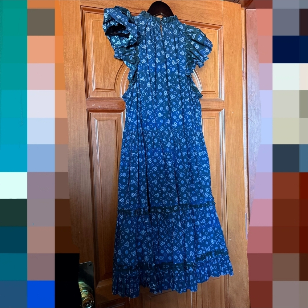 Ulla Johnson Navy Patterned Dress - Picture 5 of 9